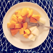 Nyskåret mango og melon